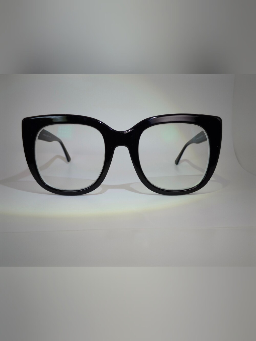 Unique Black Oversized Square and Animal Print Temples